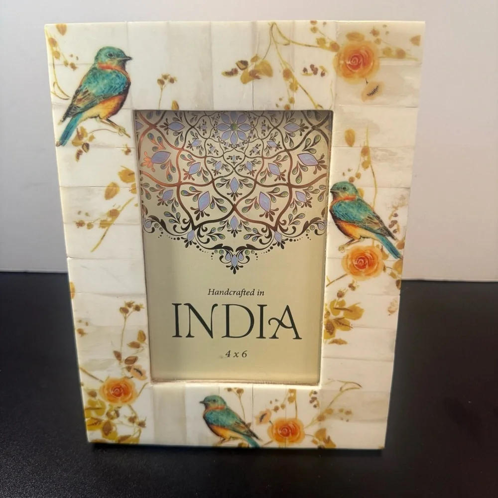 Handcrafted‎ Floral and Birds picture Frame 4x6 made in India